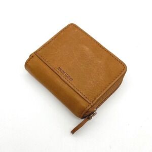 Rolfs Tan Brown‎ Genuine Leather Zip Contact Lens Travel Case with Mirror Bottle